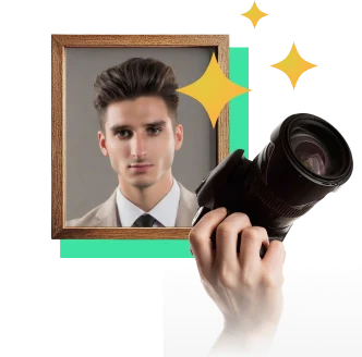 Foťák a zarámovaná fotografie